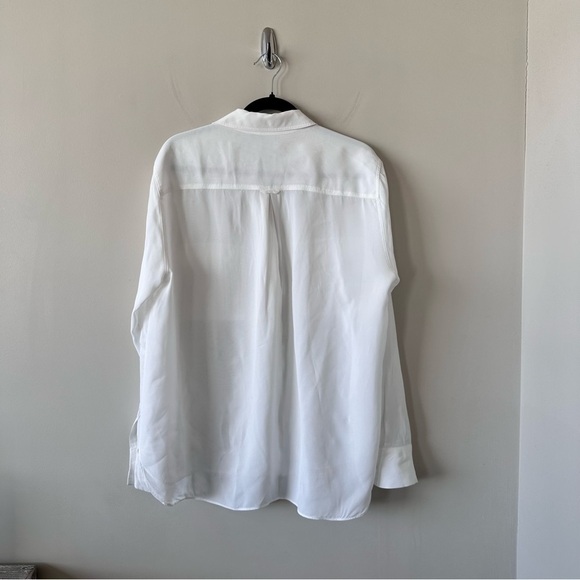 ZARA-CLASSIC White Semi Sheer Button Down (Size:Large) - Picture 2 of 9